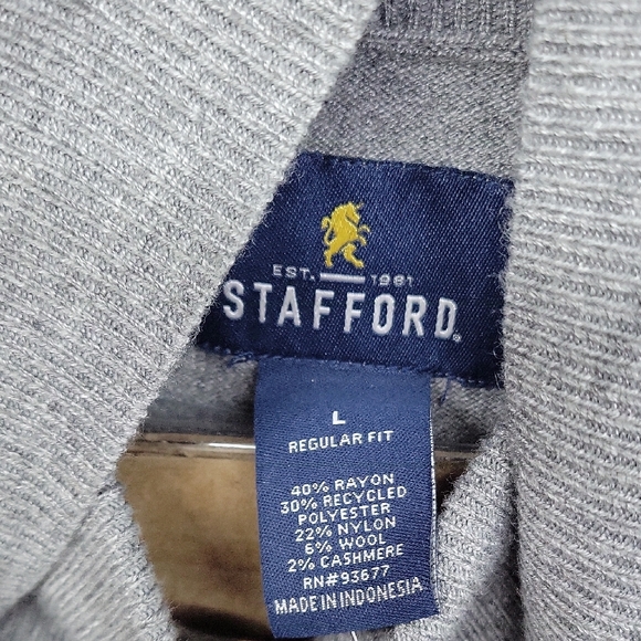 Stafford Turtleneck Long Sleeve Men's Gray Sweater - Picture 6 of 7